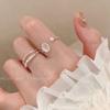 Moonstone Simple Ring for Women, Light Luxury, High-end, Adjustable Ring for The Index Finger, Opening Style Finger Ring