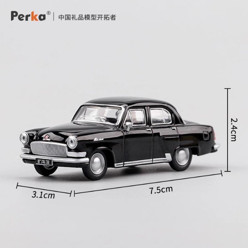 Perka Diecast 1:64 Scale Soviet M21 GAZ-21 Volga Alloy Car Model Collection Souvenir Static Display Ornaments Gift