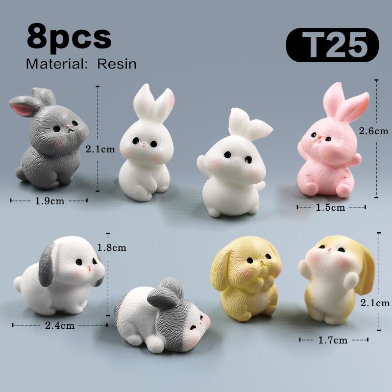 2026 Hot Easter Christmas Rabbit Figurine Landscape Home Kawaii Room Decor Miniature Fairy Garden Decoration Accessories Modern