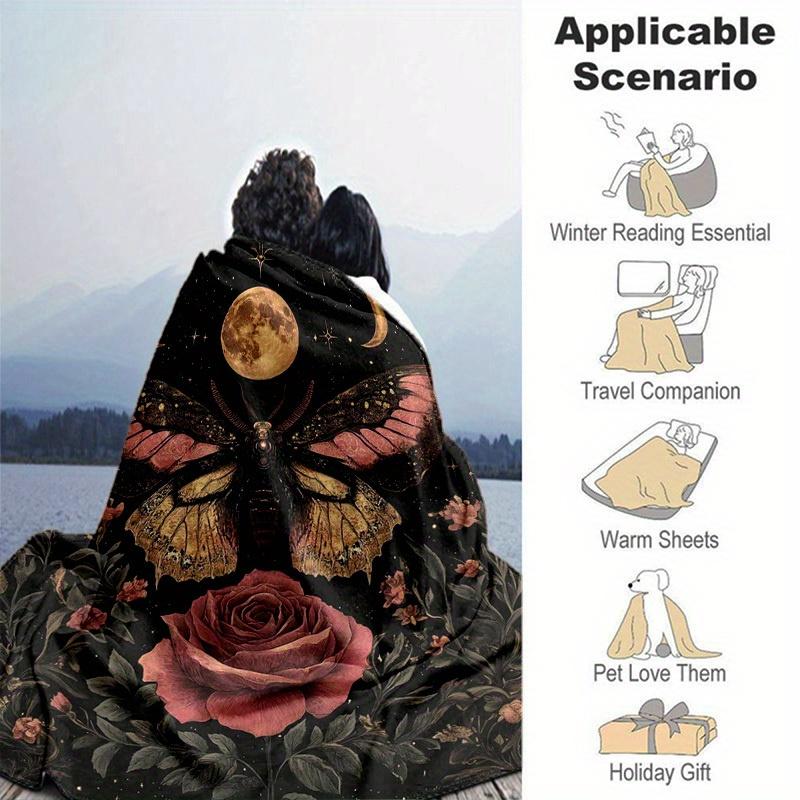 1pc. Celestial Butterfly & Rose Tapestry - Home Decor, Office Blanket, Outdoor Throw, Gift for All Seasonsz0416249