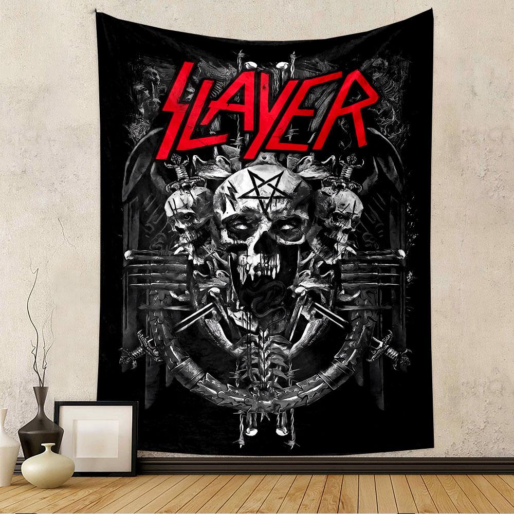 Slayer Tapestry Wall Hanging, Thrash Metal Band, Wall Decor for Bedroom Living Room Dorm