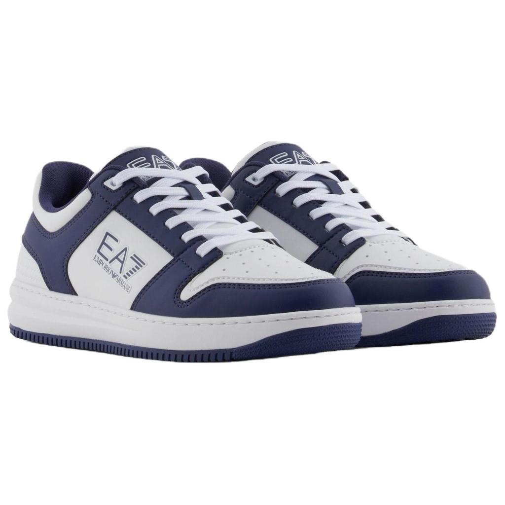 Emporio Armani EA7 Round Toe Lace-Up Low-Top Sneakers Unisex Sneakers Blue X8X189XK404U458