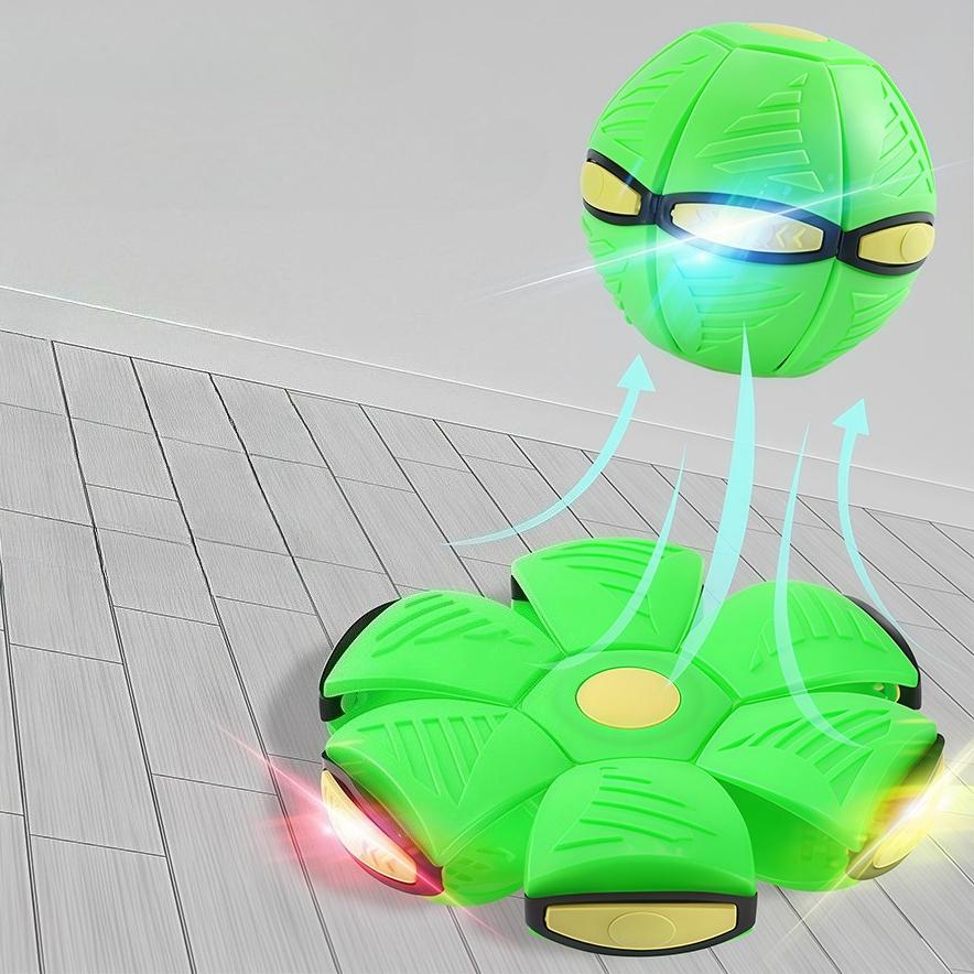 Non-Toxic Glowing Up Magic Saucer Ufo Ball Squishy Transformable Bouncing Ball Toy With 6 Light Parent-Child Interactive Kids Gift