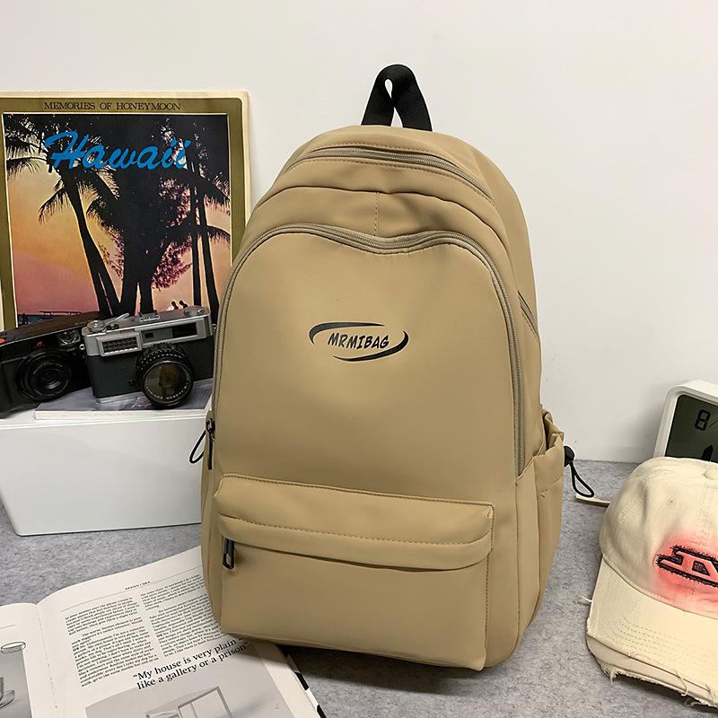 

Casual and lightweight ins versatile student schoolbag large-capacity backpack Korean version commuter college student simple backpack хаки