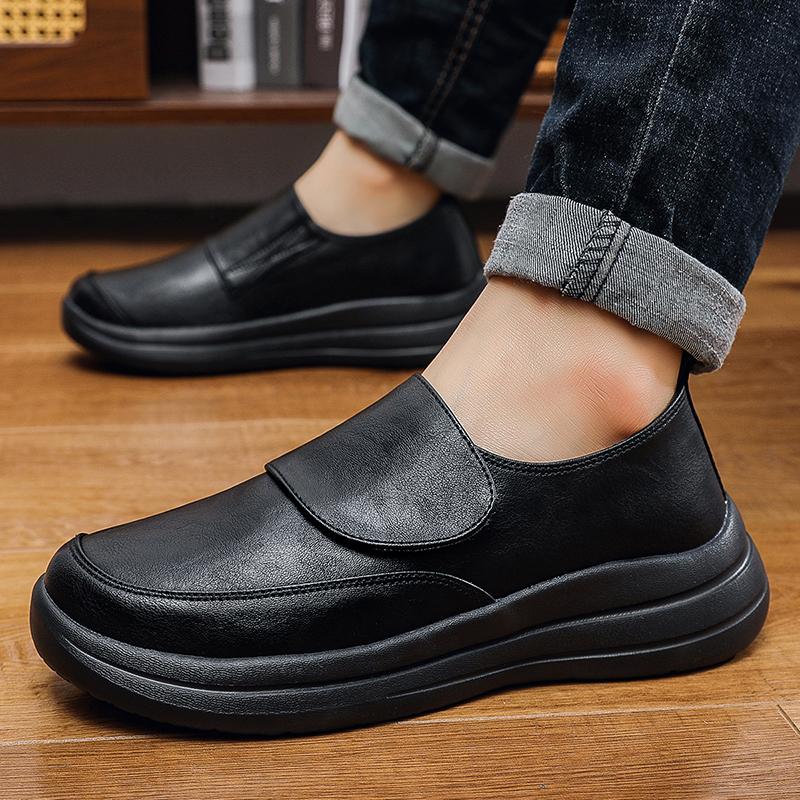 

Leather Casual Shoes For Men Leather Middle-Aged Elderly Men 48 Dad Leather Shoes Men Moccasins Big Size 49 50 50 чорний