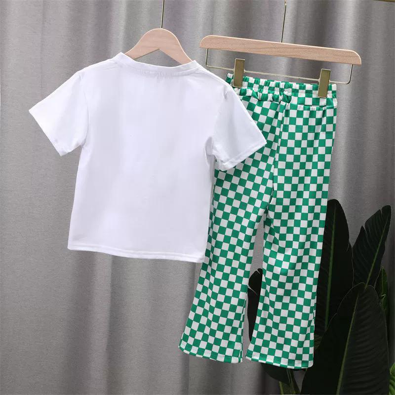 Girls Clothing Sets Summer Kids Fashion T-Shirts Suits Print Short Sleeve Tops+Pants 2Pcs Children Sweet Outfits 2-10 Years