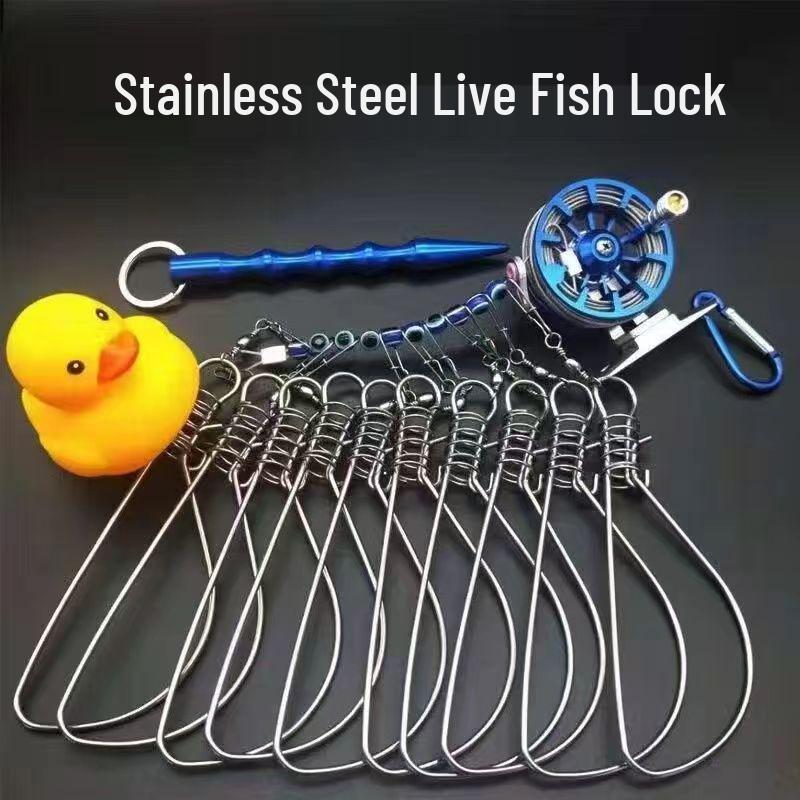 Stainless Steel Anti-Escape Fish Lock: Yellow Duck Design with Retractable Wheel