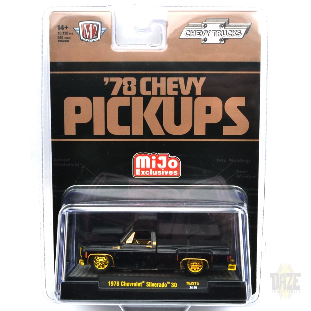 M2 MACHINES MiJo EXCLUSIVE 1978 CHEVROLET SILVERADO 30 M2 Machines scale Exclusive 1978 Silverado 30 1/64 - (CHASE CAR) 1/64 MiJo (Chase Car) золотой