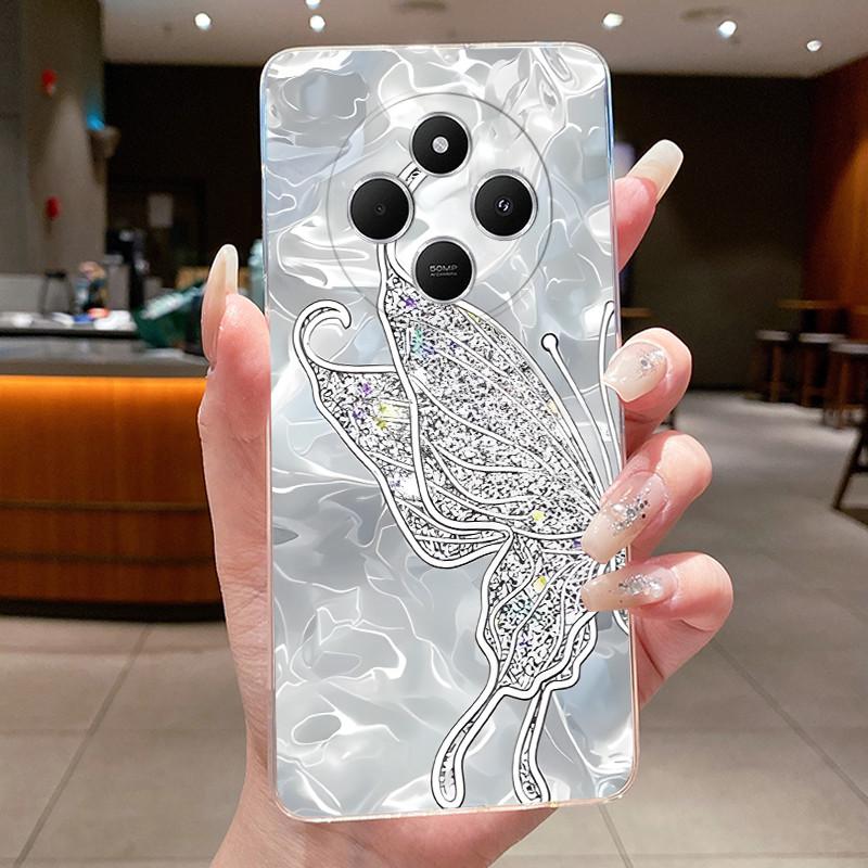 

Case For Xiaomi Redmi 14C 14R Capa Flower Butterfly Phone Casing Redmi A3 Pro 4G A4 5G Funda Soft Silicone Transparent TPU Cover Redmi A4 5G
