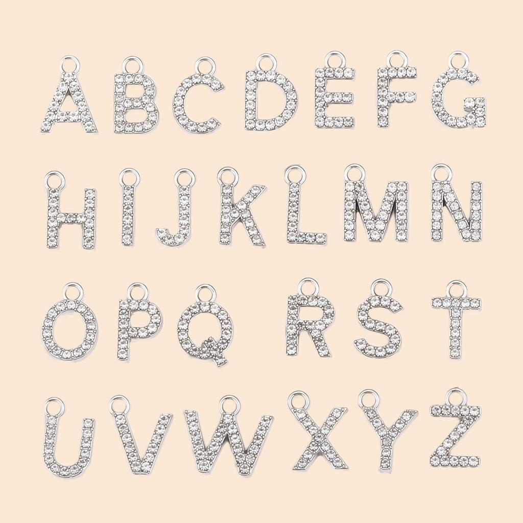 Shining Zircon A-Z Letter Pendant Necklace 26 Initial Alphabet Clavicle Chain For Women Valentine's Day Party Jewelry Gift