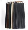 2023 New Wool Blend A-Line Midi Skirt: Pleated, Solid Color, Slimming, Great Drape for Autumn & Winter