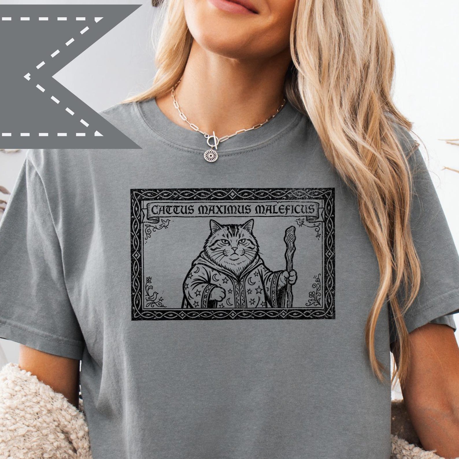 Medieval Cat Wizard Meme T-Shirt, Funny Kitty Graphic Tee, Comfort Colors® Cat Meme Graphic Shirt S