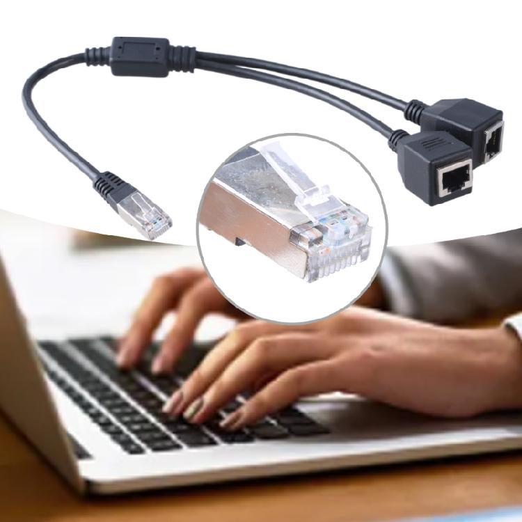 Multiple Device RJ45 LAN Networking Splitter 1 Male To 2 Female Y Adapter Cable Ethernet Extension Cable