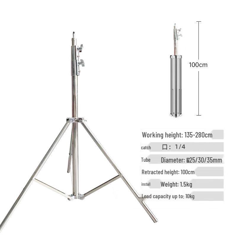 2.8m Portable & Durable Stainless Steel Photography Light Stand Tripod for Outdoor Use