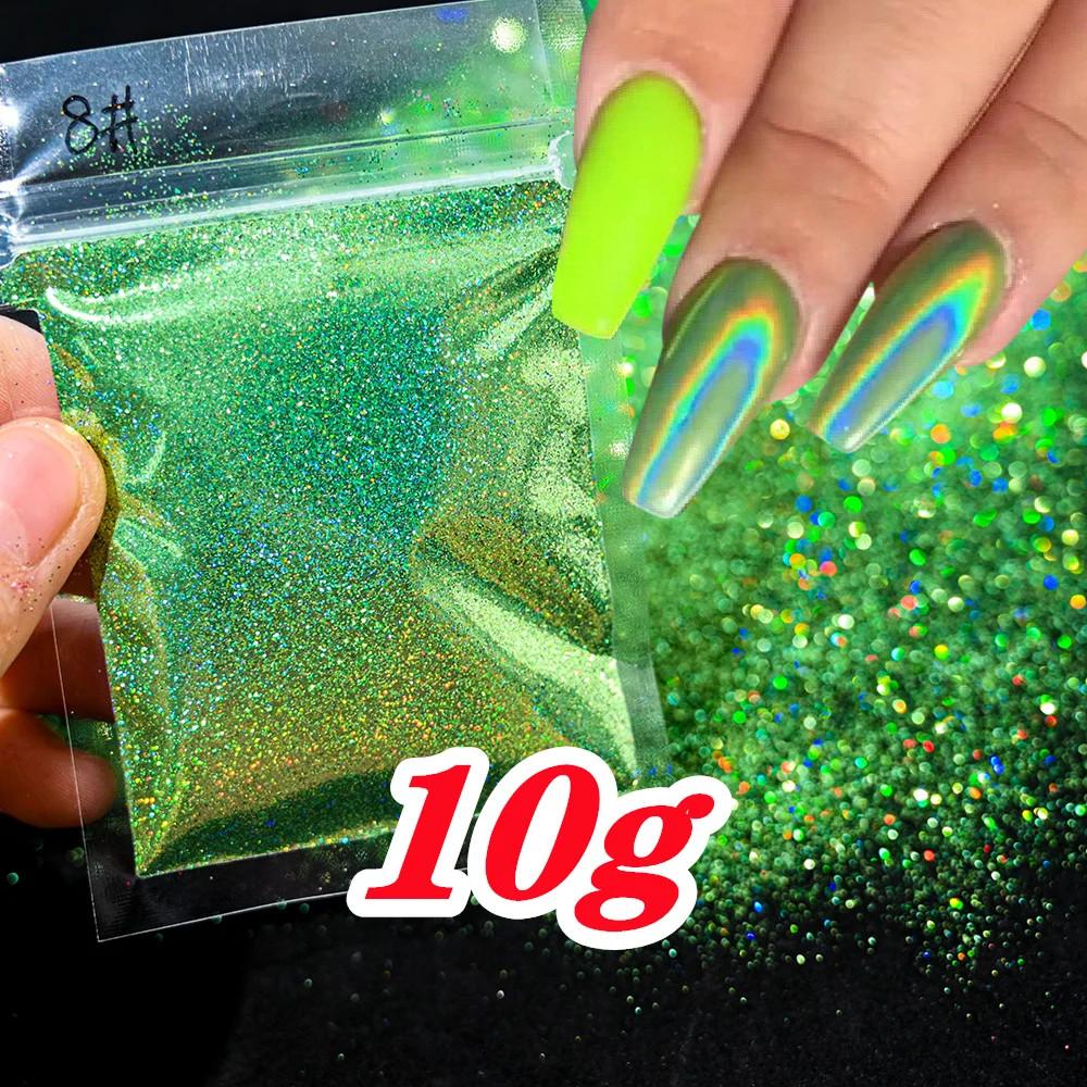 

Laser Holographic Rainbow Nail Glitter 0.2MM Sparkly Nails Glitter Powder DIY Nail Art Decoration