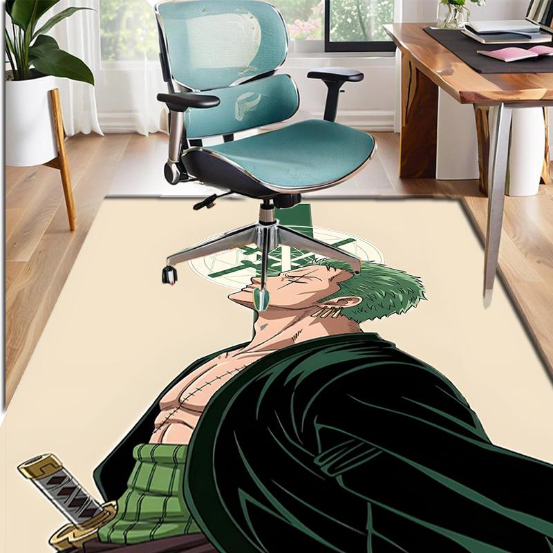 Roronoa Zoro Pattern Rug, Indoor/Outdoor Mat, for Picnic, Gameroom, Bedroom, Office, Living Room, Home Decor Carpet, Birthday Gift