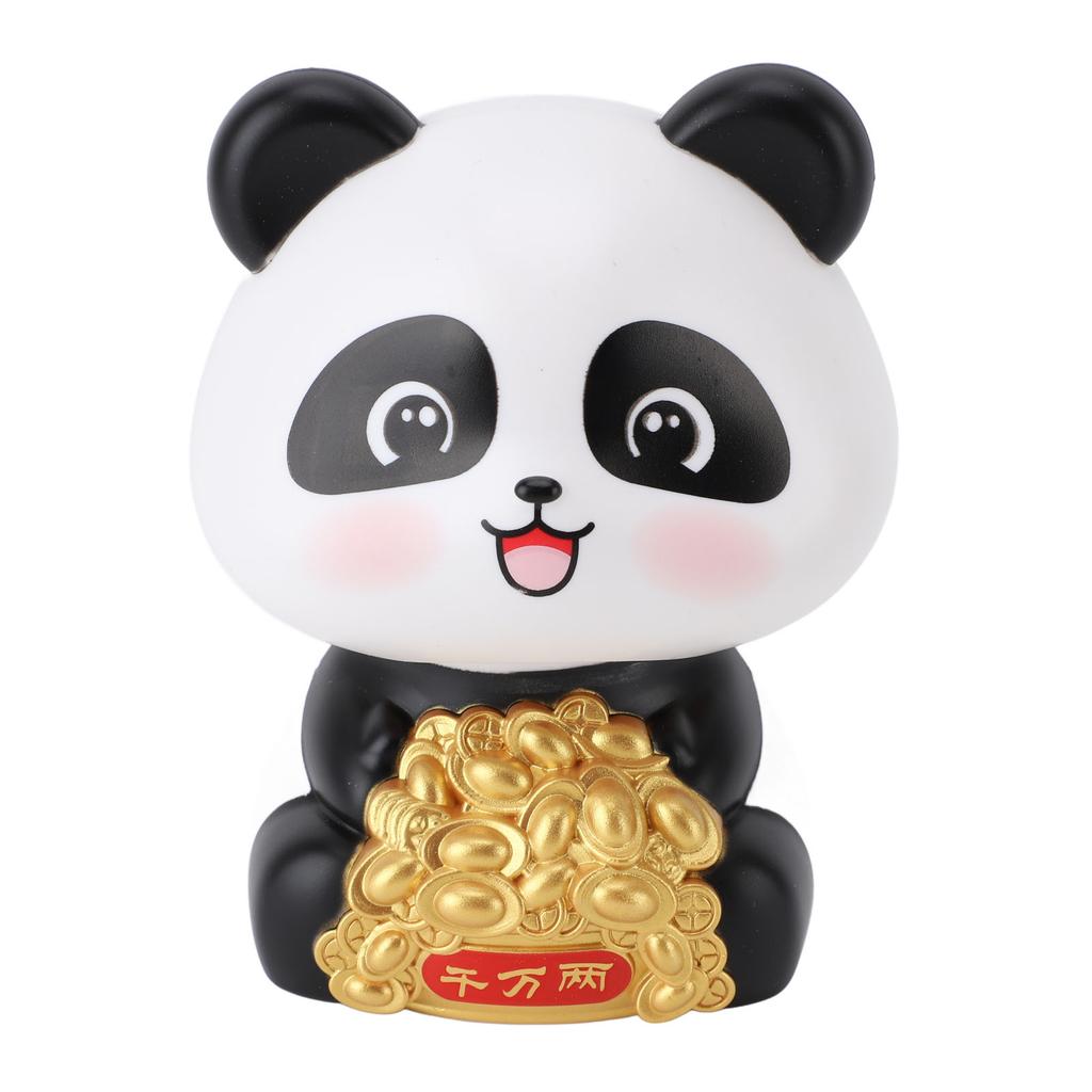 Ornamento Statua Panda a Energia Solare per Fortuna e Prosperità Panda Oscillante Solare Statuetta Animale per Cruscotto Auto
