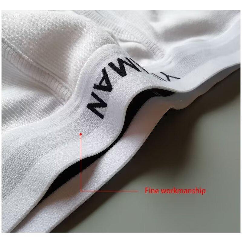 Men's Cotton Flat Corner Pants Ribbed Cotton Minimalist White Oversized Underwear High Elasticity Four Corner Underwear