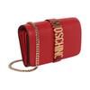 Moschino Gold Logo Chain Flap Leather Mini Crossbody Bag Women Bags Red 811280080112
