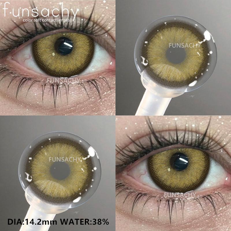 FUNSACHY 1 Pair Brown Colored Contact Lenses for Eyes Cosmetic Pupils Lenses Green Eye Contacts Natural Gray Lenses Y2k Colorcon