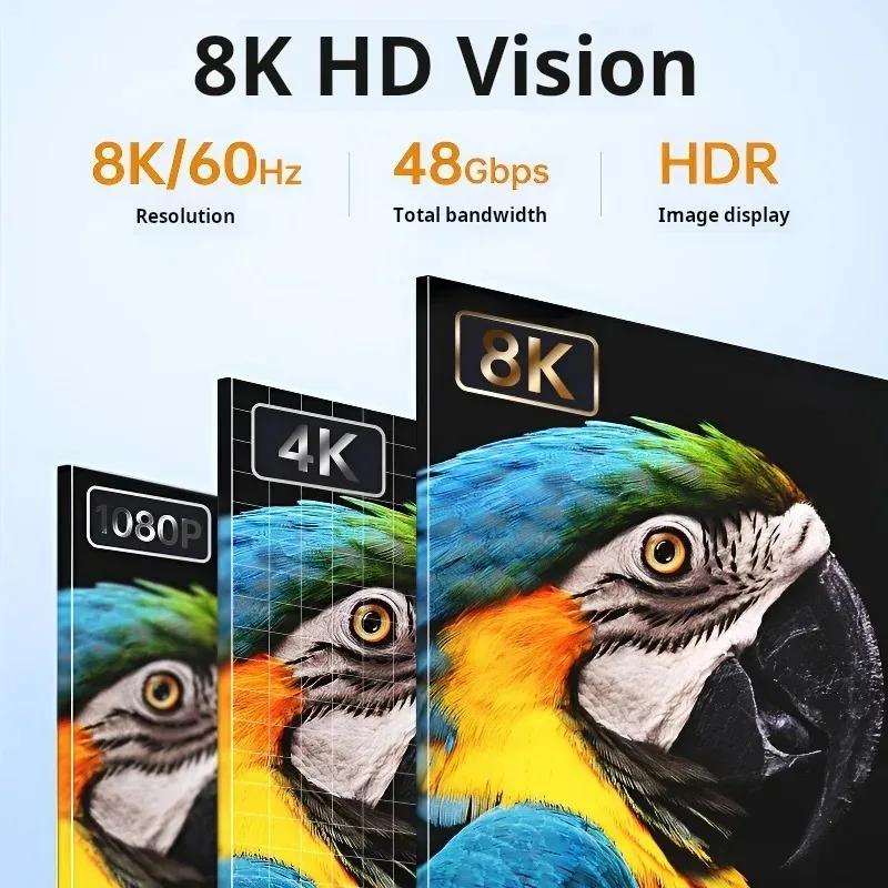 8K 60Hz Type C to DP Cable Dynamic HDR USB C to DisplayPort Cord Thunderbolt 3/4 4K USB C Cable For MacBook PC Monitor