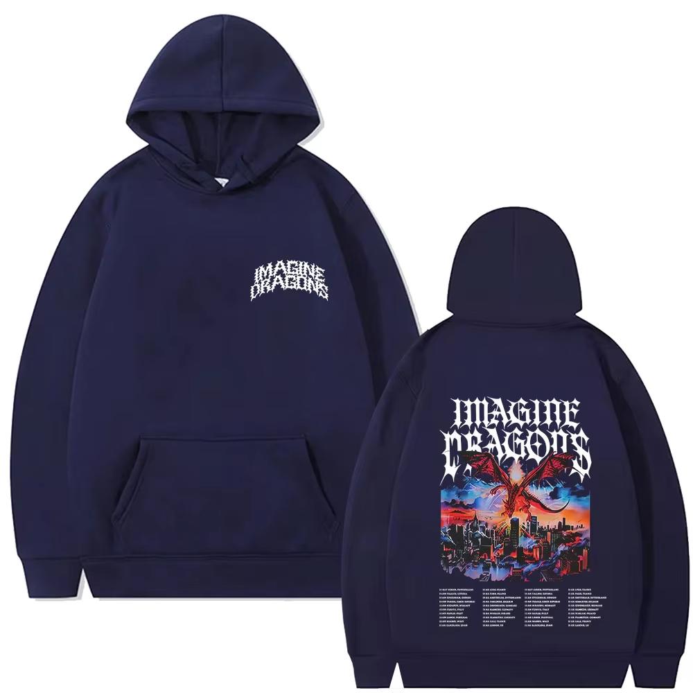Imagine Dragons Band Loom World Tour 2025 Hoodies – Herren Damen Rock Punk Gothic Streetwear Herren Casual Fleece Oversized Hoodies