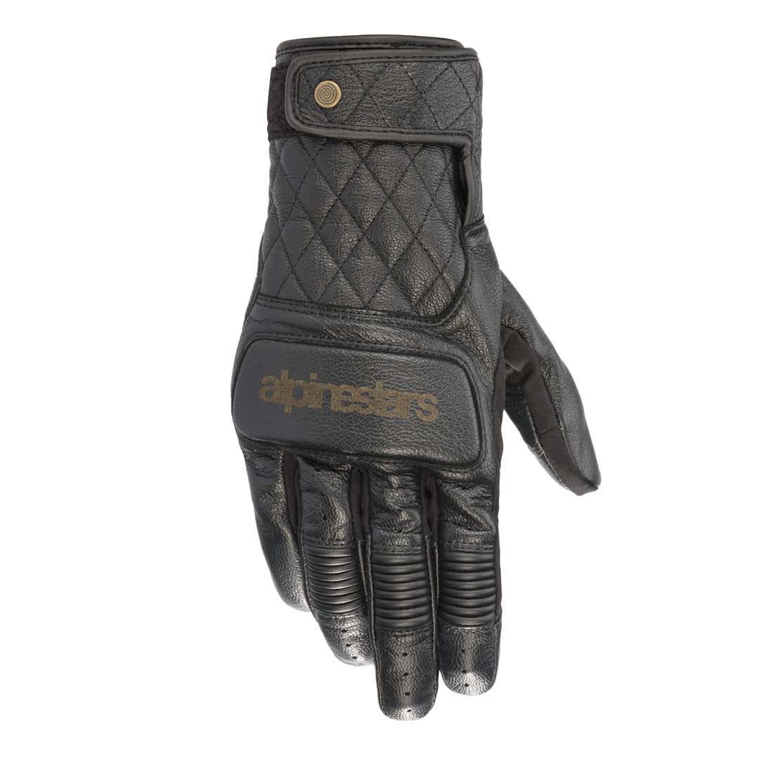 

Alpinestars Motorcycle Gloves Black BRASS Leather Gloves (Size M) чёрный