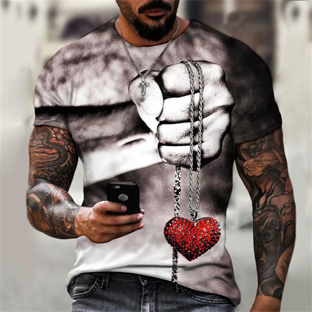 2025 Summer Men T-shirt 3D Graphic Bright Rose Print Vintage T Shirt Men Women Tshirt Casual Short Sleeve O-neck Streetwear