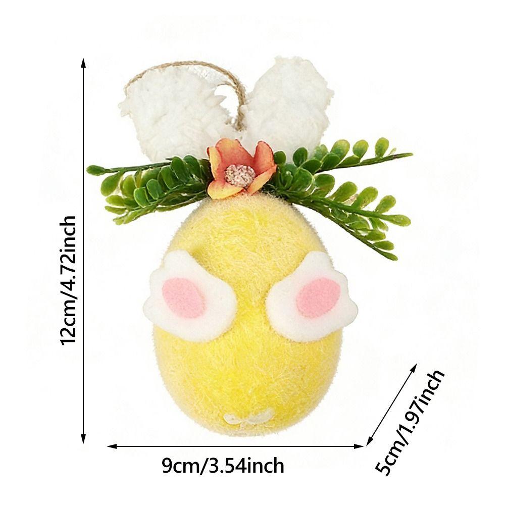 Cartoon Bunny Easter Eggs Hanging Decorations Flocking Photo Props Drop Ornament Scenery Landscaping Multicolor Hanging Pendant