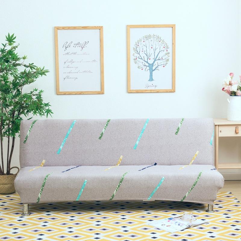 Flower Futon Cover Stretch Armless Futon Sofa Cover Soft Futon Slipcover with Elastic Bottom Sofa Bed Furniture Protector Covers for Washable Futon
