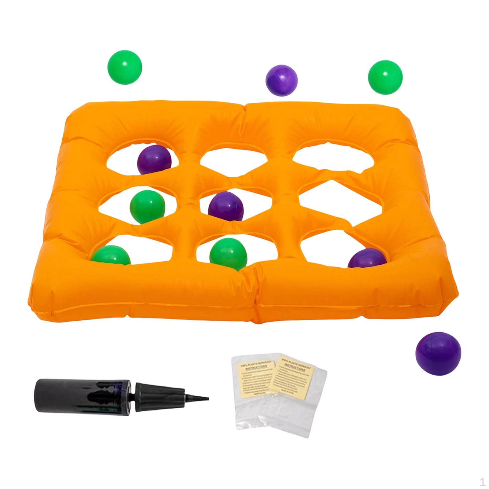 

Pool Floats Toys Game Set with 10 Balls,Summer Activity Inflatable Tic Tack Toe Toy Toss