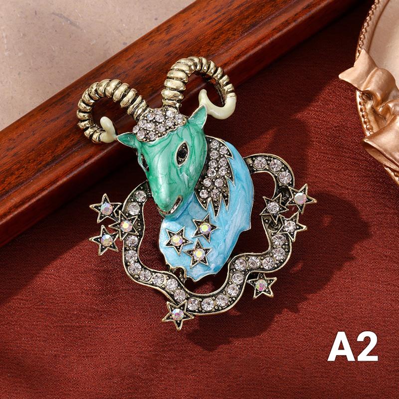 Shiny Sheep Goat Animal Brooch Rhinestone Pearl Decor Lapel Pin Elegant Women Jewelry for Coat Dress Bag Daily Decoration