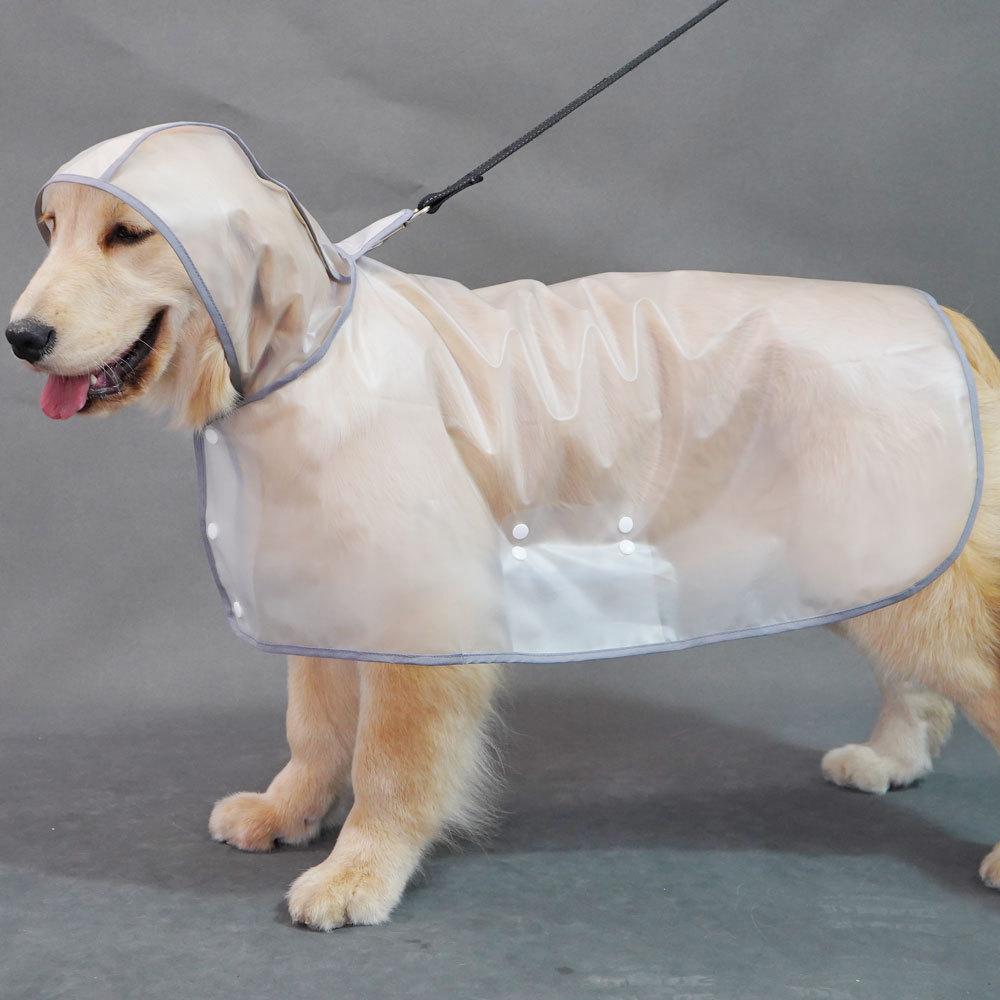 Transparent TPU Dog Raincoat Large Dog Universal Alaska Dog Clothing Large Dog Pet Clothing