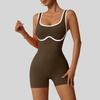 Women's Fashionable Solid Color Round Neck Tight Back Yoga Suit Yoga Jumpsuit