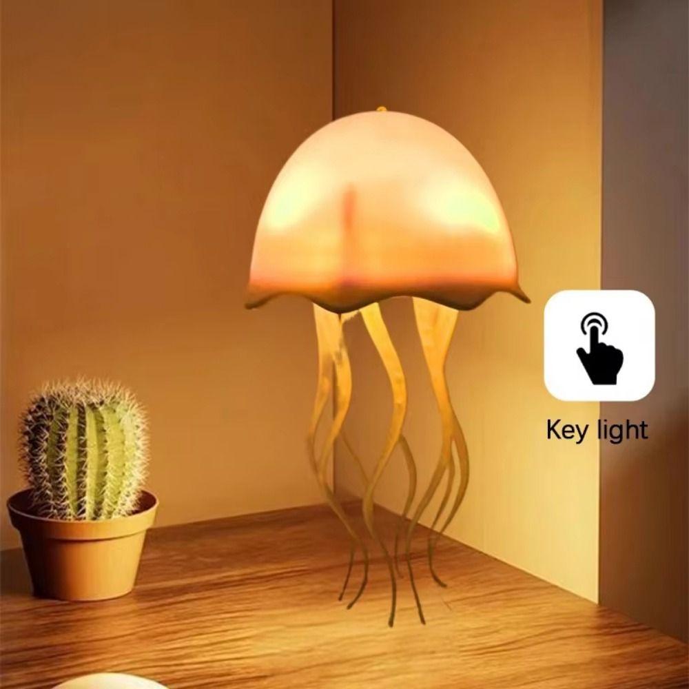 Warm/RGB Light Dynamic LED Night Light Cartoon Jellyfish Table Lamp  Outdoor