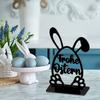 Cartoon Rabbit Easter Decorative Figurines Easter Egg Acrylic Hollow Carving Decoration DIY Accessories Table Ornament