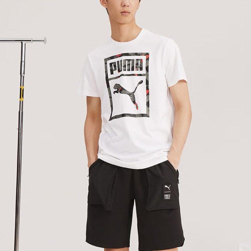 PUMA T Shirts Men's Crew Neck Moderate Straight Fit 576437-02
