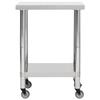 VidaXL Table de travail de cuisine avec roues 60x30x85 cm Inox