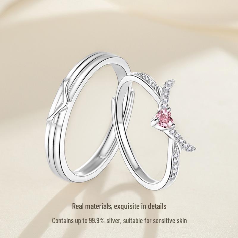 Engraved Pure Silver 999 Couple Rings - Simple, Original Birthday Gift Design