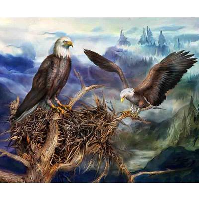 Pittura Diamante Rotonda Completa Aquila Uccelli Ricamo Diamante 5D Fai da Te Immagine di Strass
