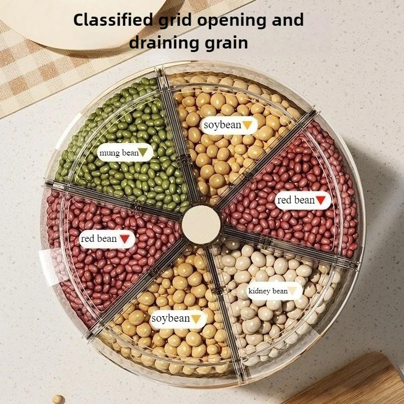 360° Rotating Kitchen Rice Bucket,split Type Sealed Jar,moisture-proof,insect Proof,grain Miscellaneous Grain Storage Container