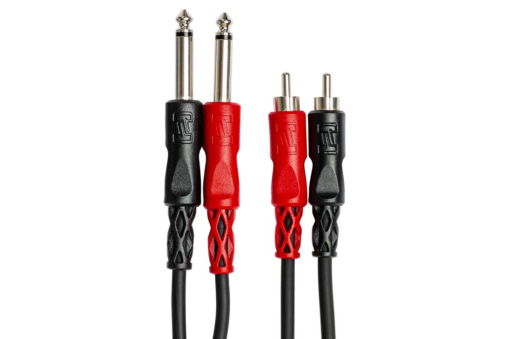 Hosa 6m Mono Phone Plug x 2 to RCA x 2 Audio Cable CPR-206