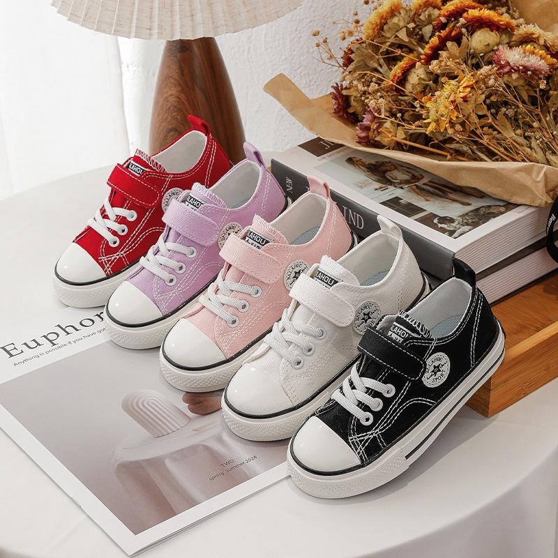 Kids' Unisex Canvas Shoes - Winter 2025 Style, Round Toe, High/Low Top, Soft Sole Board Sneakers for Students