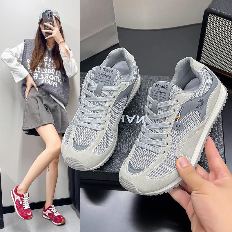 Korean Version of Fashionable Versatile Soft-soled Breathable Casual Sports Shoes for Women's Summer 2025 New Splicing Cotton Forrest Gump Shoes