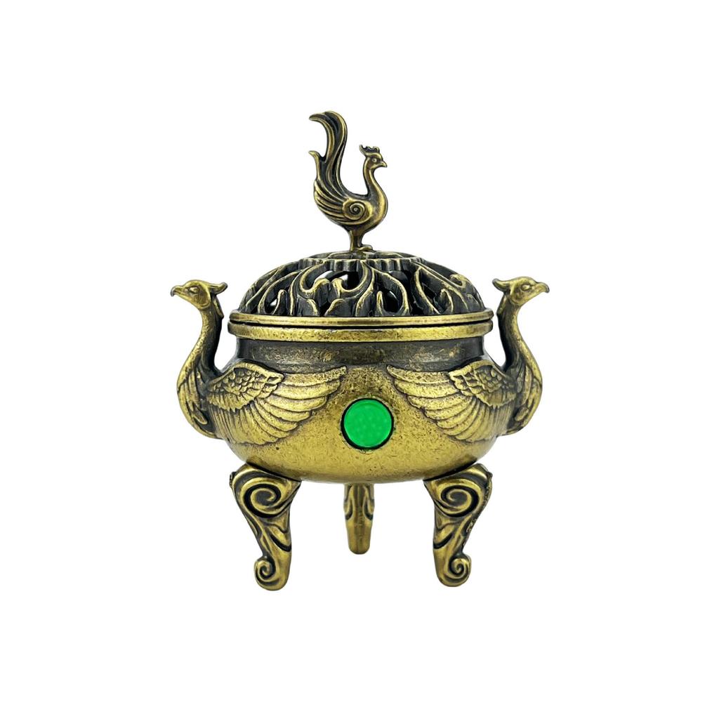 Alloy Creative Chinese Incense Burner - Indoor High-End Metal Ornament for Coils