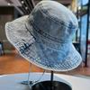 Bucket Hat Women Men Denim Fisherman Cap Outdoor Camping Mountaineering Retro Washed Sunshade Sun Hat Female New