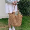 Hand-woven Straw Woven Bag for Women On The Beach Vacation Beach Woven Bag Large Capacity Commuting One-shoulder Tote Bag