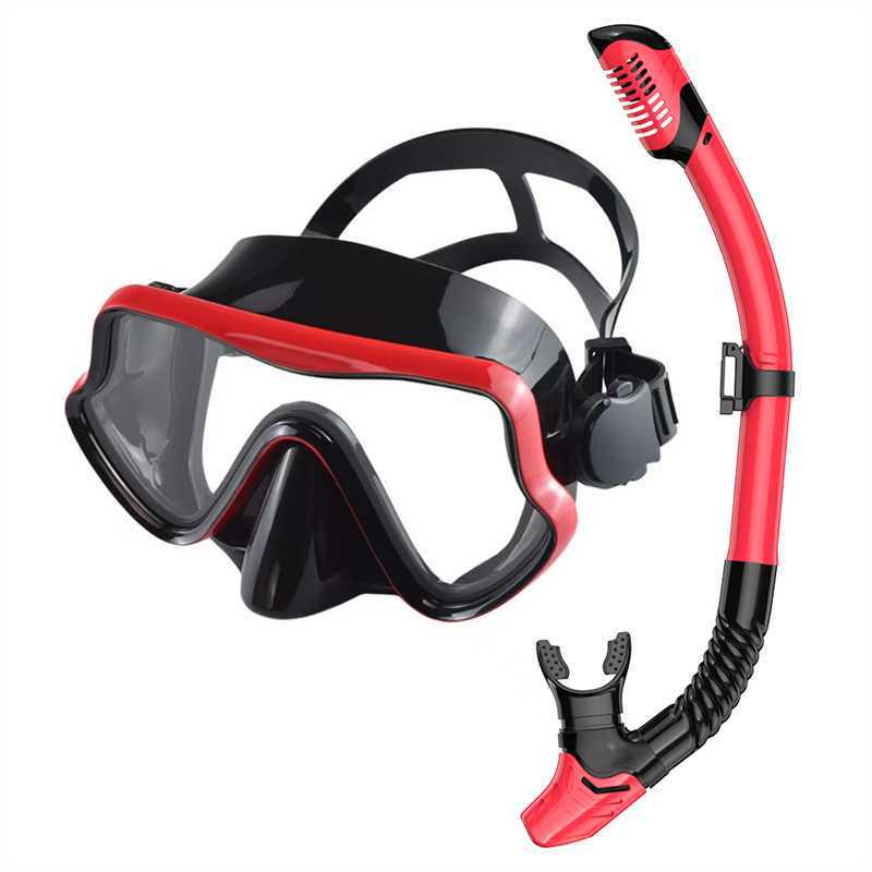 Professional Anti-Fog Large Frame Silicone Diving Goggles for Adults Adult красный