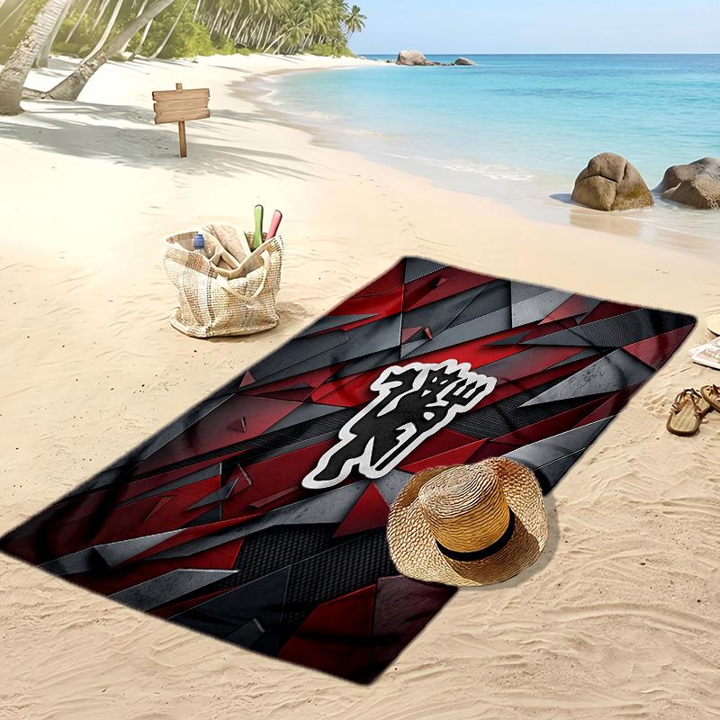 Manchester United Bedrucktes Strandtuch Schnelltrocknend Weiches Handtuch Tragbare Große Rechteckige Stranddecke für Reisen Schwimmbad