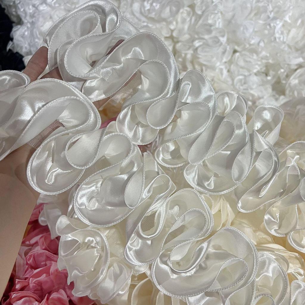 1Meters/lot 10cm Wide Colorful Satin Wave Three-dimensional Lace DIY Performance Costume Dance Dress Skirt Lace